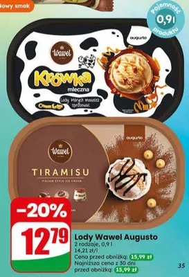 Lody Wawel Augusto Tiramisu promocja w Dino