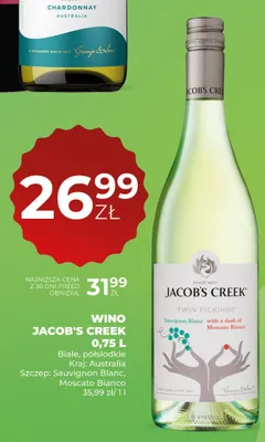Wino Jacob's Creek Twin Pickings Sauvignon Blanc Moscato Bianco białe półsłodkie promocja w Duży Ben