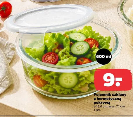 Pojemnik szklany z hermetyczną pokrywą Fresh 600 ml promocja w Netto