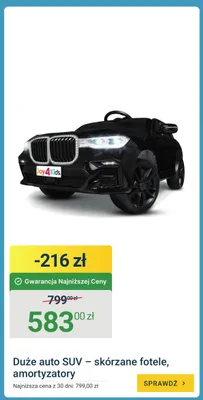 Duże auto SUV Joy4Kids – skórzane fotele, amortyzatory promocja w ERLI