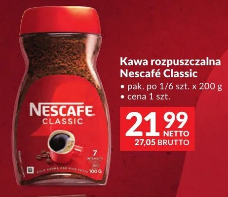 Kawa rozpuszczalna Nescafé Classic promocja w Makro