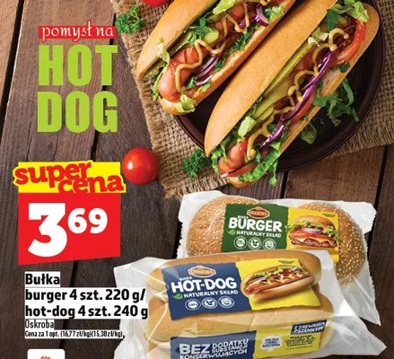 Hot dog bułka burger 4 szt. / hot-dog 4 szt. promocja w TOPAZ