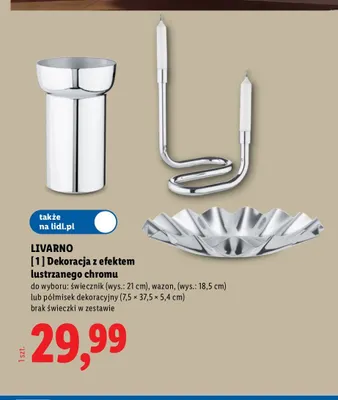 Dekoracja z efektem lustrzanego chromu półmisek dekoracyjny Livarno promocja w Lidl