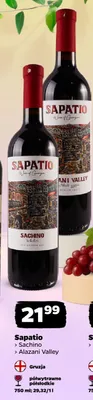 Wino Sapatio Sachino półwytrawne Gruzja promocja w Netto