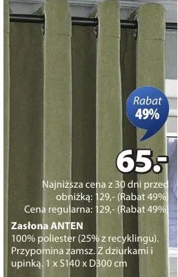 Zasłona ANTEN promocja w Jysk