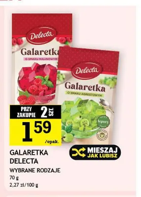 Galaretka o smaku malinowym Delecta promocja w Gram Market