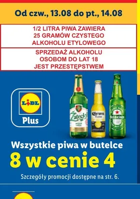 Wszystkie piwa w butelce promocja w Lidl