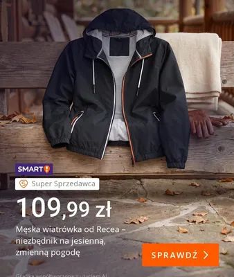 Męska wiatrówka Recea promocja w Allegro
