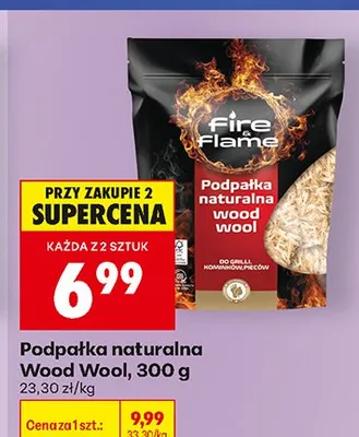 Podpałka naturalna Wood Wool Fire Flame promocja w Biedronka