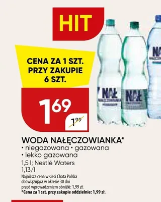 Woda Nałęczowianka gazowana promocja w Chata Polska