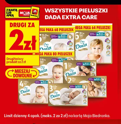 Pieluszki Dada Extra Care promocja w Biedronka
