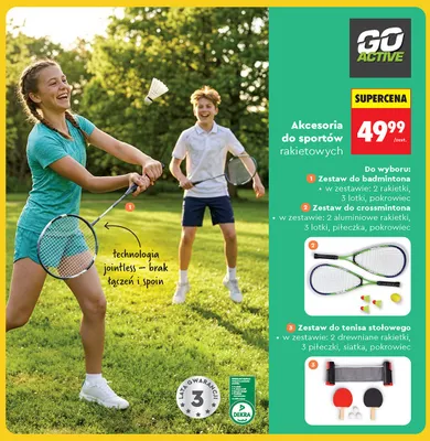 Zestaw do badmintona GO ACTIVE promocja w Biedronka