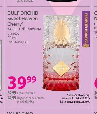Woda perfumowana unisex Sweet Heaven Cherry Gulf Orchid promocja w Hebe