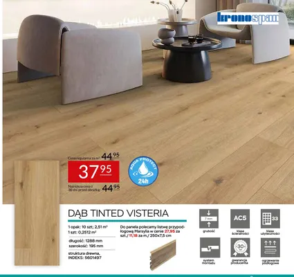Panele laminowane Dąb Tinted Visteria Kronospan promocja w Abra Meble