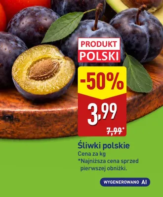 Śliwki polskie promocja w Aldi