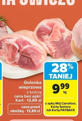 Golonka wieprzowa z kością promocja w Carrefour Market