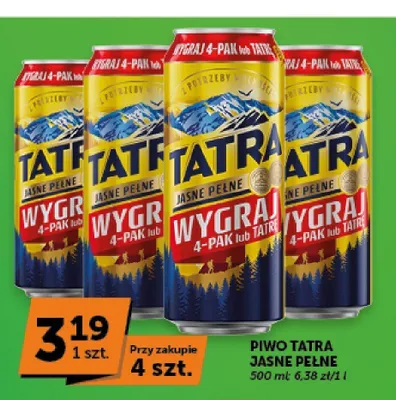 Piwo Tatra Jasne Pełne promocja w Euro Sklep
