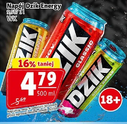 Napój Dzik Energy promocja w Prim Market