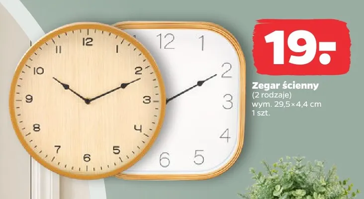 Zegar ścienny promocja w Netto