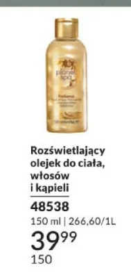 Rozświetlający olejek do ciała, włosów i kąpieli Planet Spa promocja w AVON