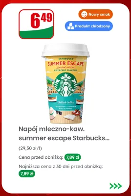 Napój mleczno-kawowy Starbucks Summer Escape Pistachio Flavour promocja w Dino