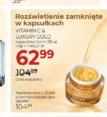 Kapsułkowy krem Vitamin C & Luxury Gold 3W Clinic promocja w Drogerie Jawa