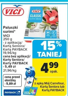 Paluszki surimi promocja w Carrefour Market