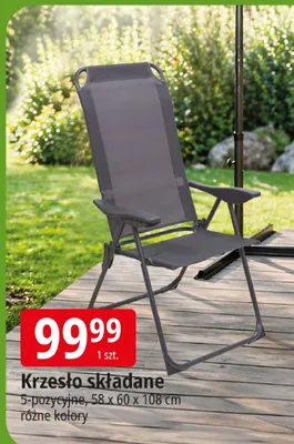 Krzesło składane 5-pozycyjne 58x60x108cm promocja w Leclerc