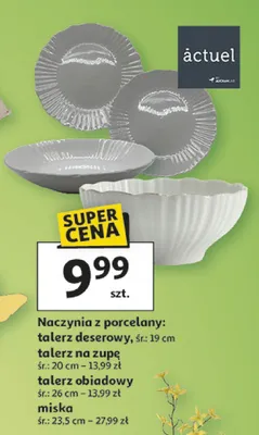 Naczynia z porcelany: talerz deserowy, talerz na zupę, talerz obiadowy, miska promocja w Auchan