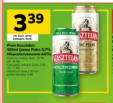 Piwo Kasztelan 5,7% promocja w Hitpol