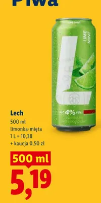 Piwo Lech Lime Mint limonka-mięta promocja w Lidl