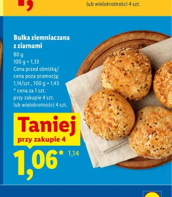 Bułka ziemniaczana z ziarnami promocja w Lidl