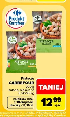 Pistacje solone Carrefour promocja w Carrefour