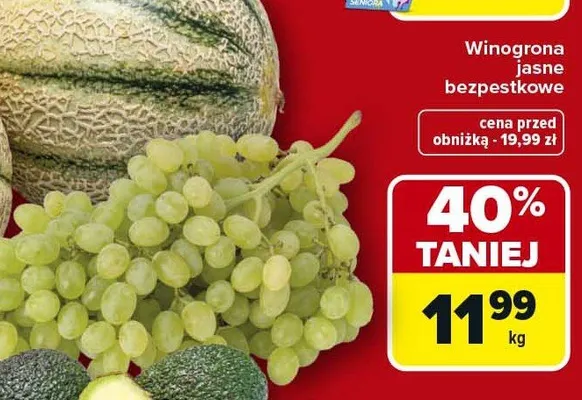 Winogrona jasne bezpestkowe promocja w Carrefour