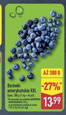 Borówki amerykańskie XXL promocja w Aldi