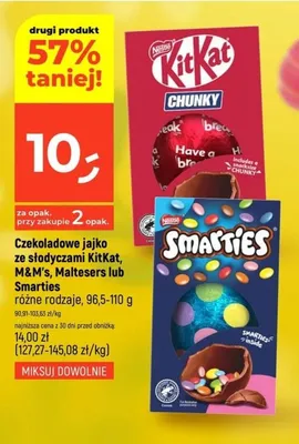 Czekoladowe jajko ze słodyczami KitKat, M&M's, Maltesers lub Smarties różne rodzaje promocja w Dealz