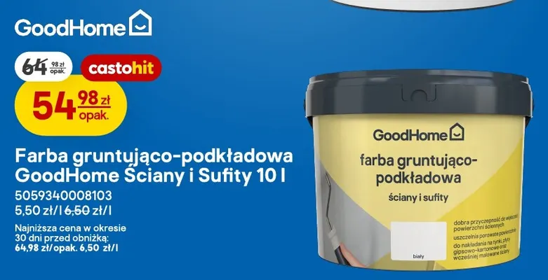 Farba gruntująco-podkładowa GoodHome Ściany i Sufity promocja w Castorama