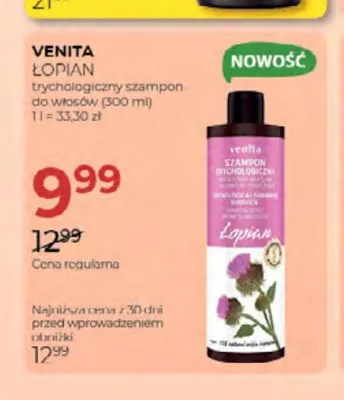 Trychologiczny szampon do włosów Venita Łopian promocja w Drogerie Jawa