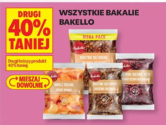 Bakalie Bakello rodzynki sułtańskie promocja w Biedronka