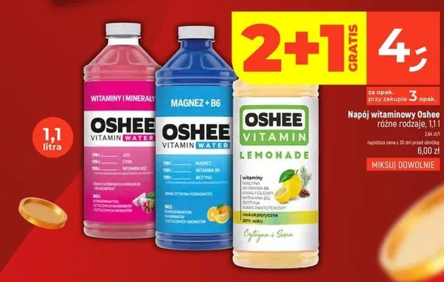 Napój witaminowy Oshee Vitamin Water Magnez + B6 promocja w Dealz