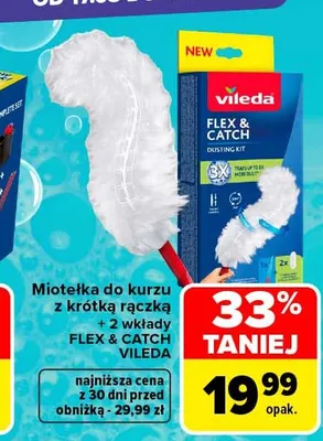 Miotełka do kurzu z krótką rączką Flex & Catch Vileda promocja w Carrefour