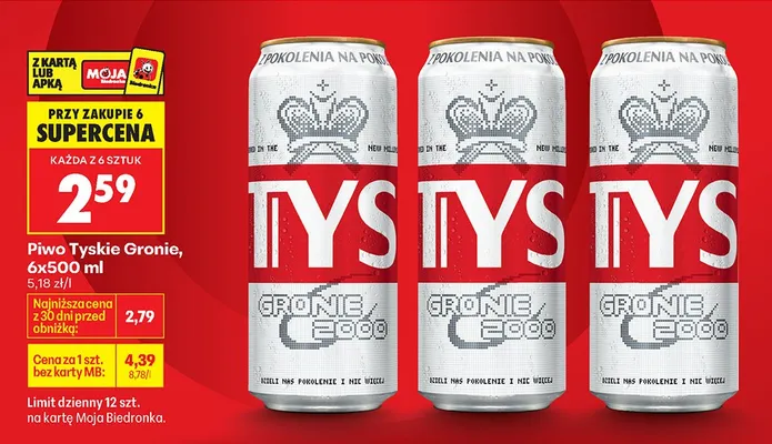 Piwo Tyskie Gronie promocja w Biedronka