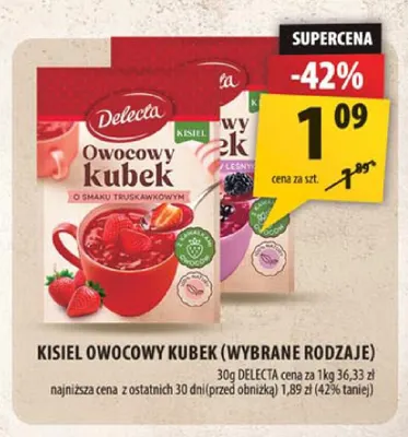 Kisiel Owocowy Kubek leśny Delecta promocja w Arhelan