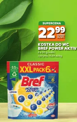 Kostka do WC Bref Power Aktiv cytryna 6-pak promocja w Stokrotka