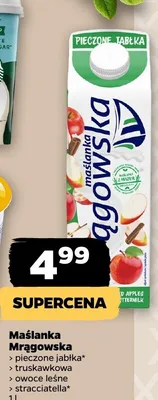 Maślanka Mrągowska pieczony jabłko truskawkowa kiwi i lesne stracciatella promocja w Netto