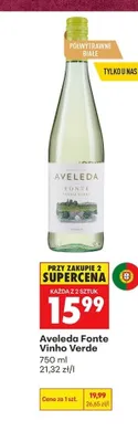 Wino półwytrawne białe Aveleda Fonte Vinho Verde promocja w Biedronka
