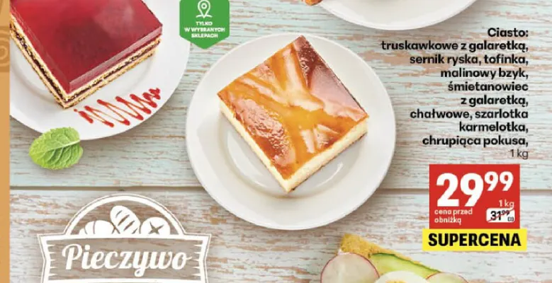 Ciasto sernik ryska Bizon promocja w Delikatesy Centrum