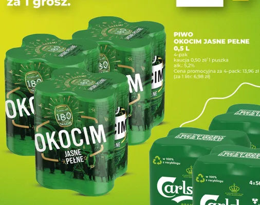 Piwo Okocim Jasne Pełne 4-pak 500 ml promocja w Duży Ben