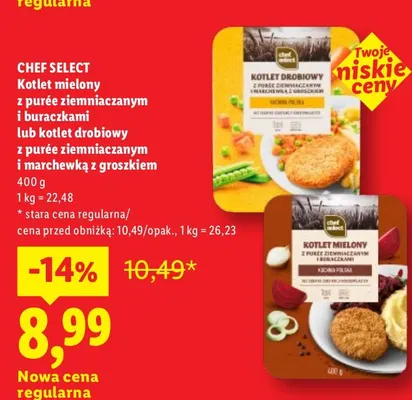 Kotlet mielony z purée ziemniaczanym i buraczkami Chef Select promocja w Lidl
