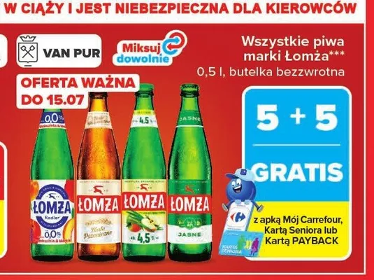 Piwo Łomża Białe Pszeniczne promocja w Carrefour